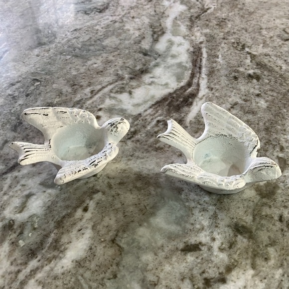 Set of 2 Cast Iron Bird Tealight Candle Holders - Picture 7 of 9